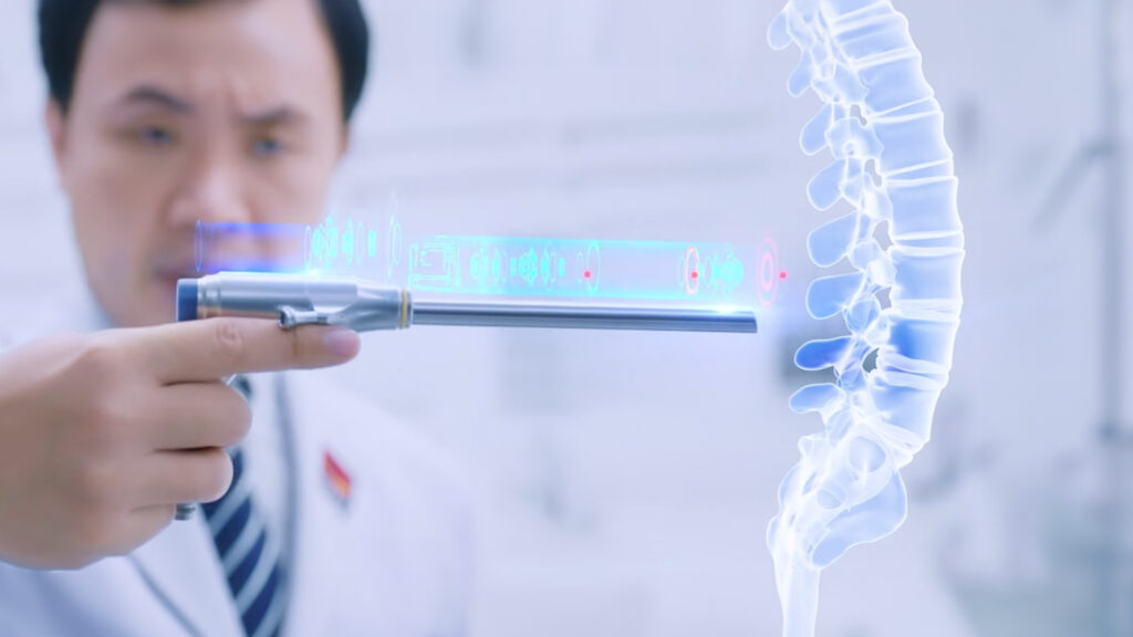 แพทย์โรงพยาบาลเอส สไปน์ กำลังนำเสนอเทคโนโลยีทางเลือกในการรักษากระดูกสันหลัง โดยใช้เครื่องมือผ่าตัดส่องกล้องที่ทันสมัย